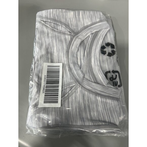 Zuda Space Dye Knit Tank with Seaming Detail Womens S Gray White Athleisure NEW - Picture 3 of 7